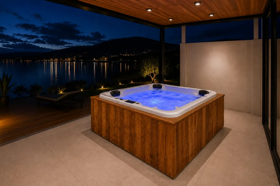 Spa instalado en una terraza residencial